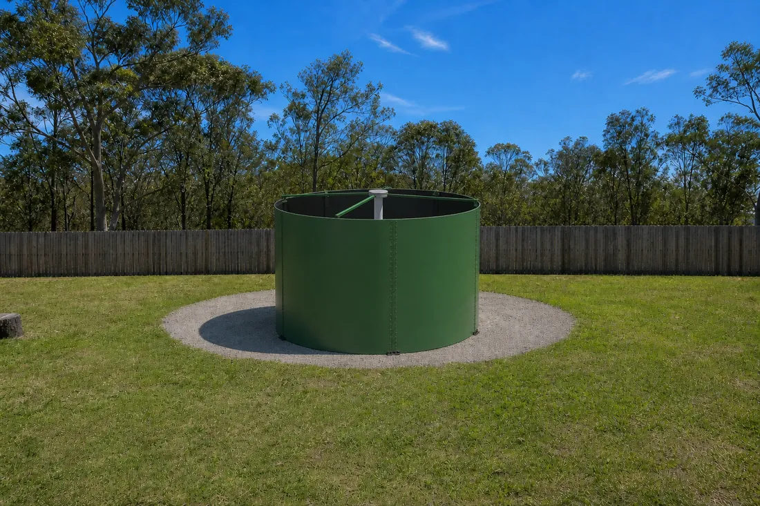 MyTankCo tank part-way through on-site assembly